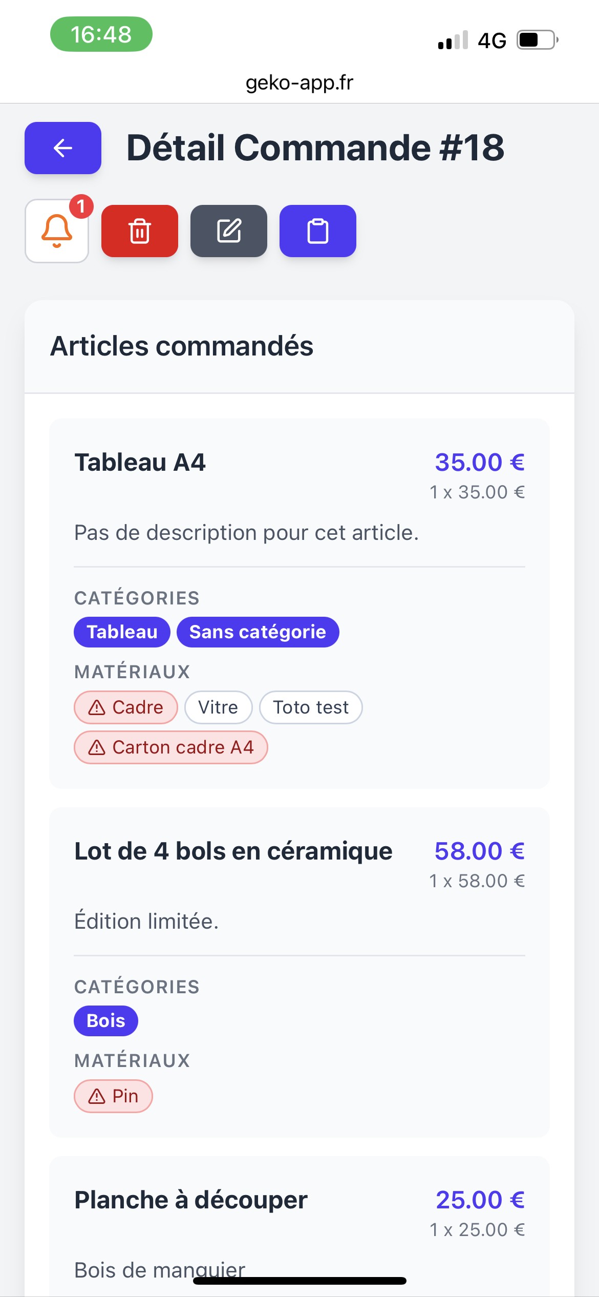Exemple de calendrier